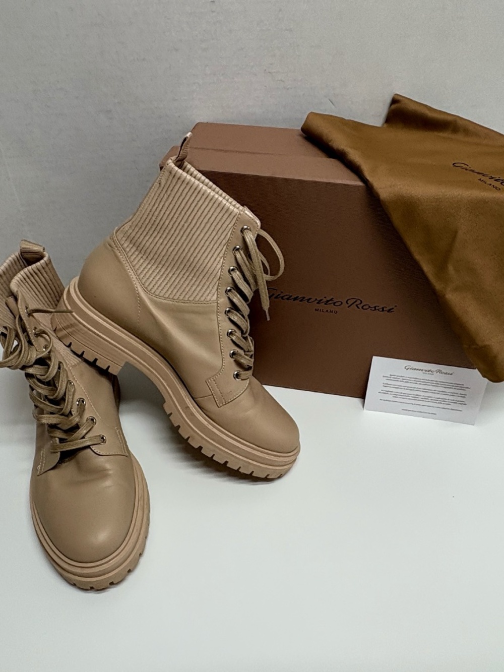 Gianvito Rossi Martis Combat Boots - Size 39.5. - Picture 7 of 10